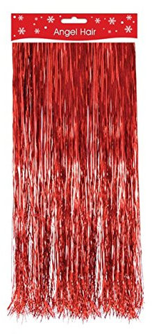 The Home Fusion Company Decorazione Natale Angelo Capelli Decorazione Lametta Bianco Rosso Argento Oro - Rosso