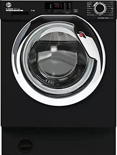 Hoover 8kg 1400rpm Integrated Washing Machine - Black with chrome door