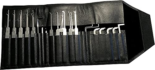 MULTIPICK ELITE 29 Set profesional de ganzúas [29 Piezas | 0,4 + 0,6 mm] Made in Germany - Ganzua Lockpicking - Kit cerrajero para abrir puertas - Herramienta - Accesorios cerraduras - Lockpick