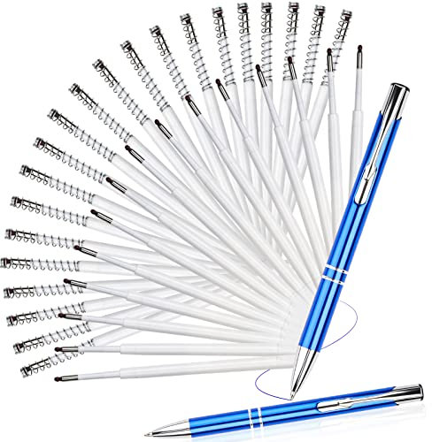 36 Stück Kugelschreiberminen 0.7mm - Tikplus Blau Kugelschreiber Ersatzminen mit Frühling und 2 Stifte Kugelschreiber, Kugelschreiber-minen für Büro, Geschäft, Schule und Zuhause Schreibfarbe