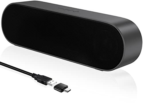 YYV Casse PC, Altoparlanti per Computer con Alimentazione USB, Mini Casse Soundbar Portatile Altoparlante per PC, Desktop, Laptop, Controllo del Volume e Pulsante Muto