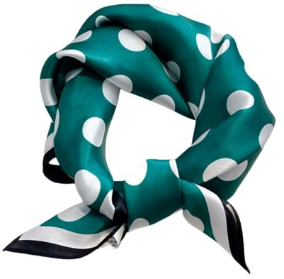 Cebilevin 100 % mjuk naturlig siden elegant raffinerad polka prickar, Färg: grön, S