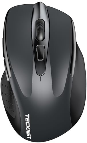 TECKNET Bluetooth Maus, 4800 DPI Kabellos Ergonomische Maus (Tri-Modi: BT 5.0/3.0+2.4G), 30 Monate Batterielaufzeit, Leise Funkmaus für Laptop PC Computer, Windows, Mac OS, Android