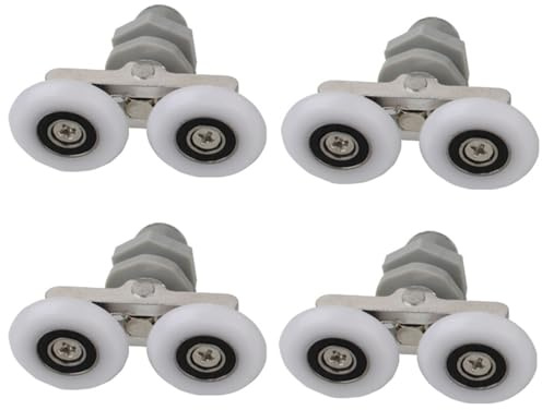 Leliafleury Lot de 4 roulettes doubles coulissantes pour porte de douche 25 mm