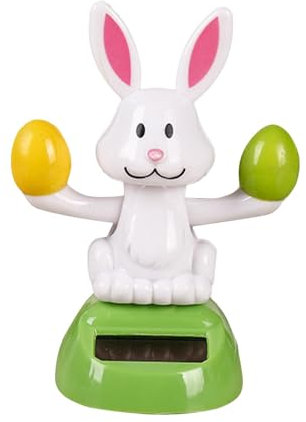 Figure da ballo - coniglietto creativo con uova, giocattolo da tavola solare, decorazione da scrivania con energia solare per auto, giocattolo a figura oscillante per camera da , ufficio