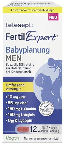 tetesept Fertil Expert® Babyplanung MEN 1 x 84 Tabletten - Nahrungsergänzungsmittel für den Mann zur Unterstützung bei Kinderwunsch - Spezielle Nährstoffe für die Hormon Balance
