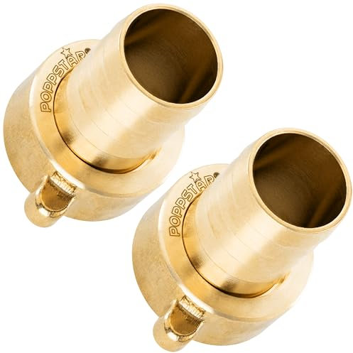Poppstar 2x Raccord de Tuyau 3/4 Pouces en Laiton (incl. Écrou avec Joint Plat) Raccord de tuyau sur douille de tuyau 3/4 pouce (19mm)