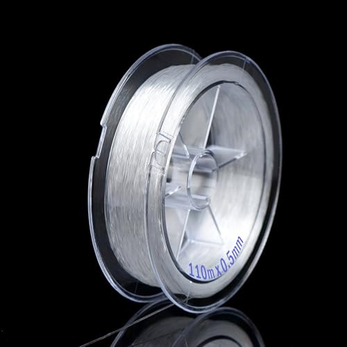 SHUBEIEUMI Fil Elastique pour Bracelet, 0.5mm x 110m Fil de Perles en Élastique Extensible Cristal Cordes, Fil Nylon pour Bracelet Resistant pour Bracelets, Colliers, Perles et DIY Bricolage