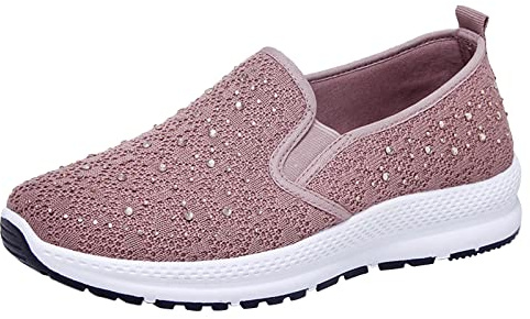 Scarpe Senza Lacci Donna Leggero Comode Scarpe da Ginnastica Antiscivolo Slip on con Supporto per Arco Sneakers Donna Estive Running Morbida Punta Chiusa Shoes Camminare Tennis Barca Sneakers Offerta