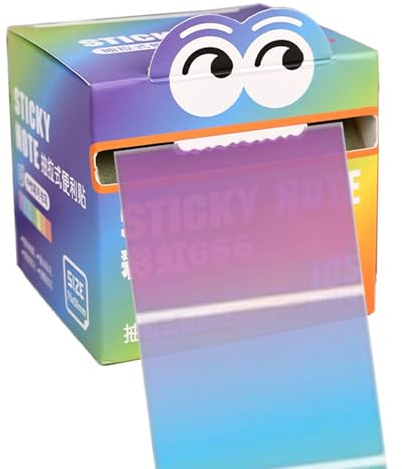 105 Notes Autocollantes Transparentes, Rouleau De Note Adhésive, 7,5 X 7,5 Cm Blocs-notes Autocollants, Apier De Note Réutilisable, Pour Étudier Et Écrire Dans Les Manuels Scolaires