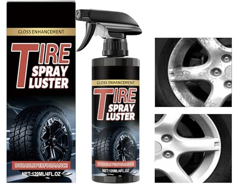 Spray De Brillant Pour Pneus | 120 ml Nettoyant et Brillant Pour Jantes - Spray pour Pneus à Haute Brillance,Pour Voiture Véhicule Automobile Camping-car Urbain Et Tout-terrain Extérieur Garage Maison