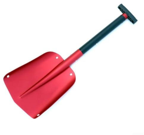 Accarugty Pala de nieve retráctil de aleación de aluminio para eliminar hielo al aire libre y limpieza de jardín, mango plegable para longitud ajustable y almacenamiento portátil (rojo)