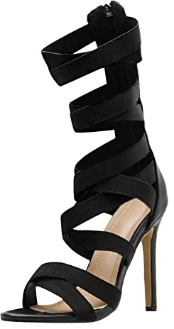 ZTFYKLIN Sandali Donna Evento Tacco Nuove Donne Alla Caviglia Alti Stivali Fluorescenti Scarpe Da Con Stivaletti Cavi Estivi Ciabatte Sconto (Black, 42) Alto Plateau Removibile Largo Dorate