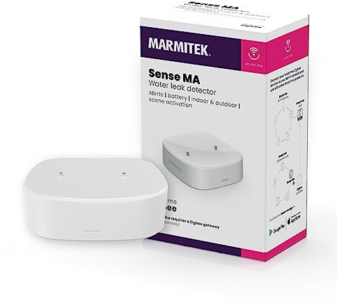 Marmitek Sense MA - Sensor de Pérdida de Agua Zigbee Inalámbrico - Detector de Nivel de Agua - Water Leak Detector