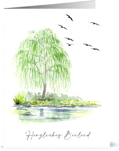 Pusteblume Grusskarten 10 Trauerkarten mit Umschlag - Hergestellt aus recyceltem Papier