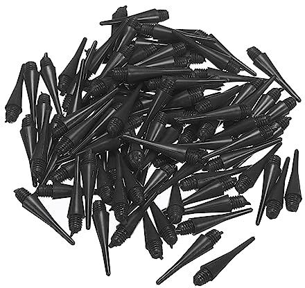 PATIKIL Plastic Dart Tips, 150 Pack 2BA Thread Soft Dart Tips Plastic Tip Soft Tip, Black