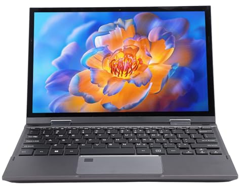 Yunseity Laptop Portatile 2K, Processore N95 Portatile Portatile Convertibile a 360° per Lavorare (Spina europea)