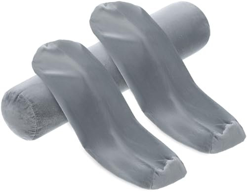 Gjinxi 2 Stück Nackenrollenbezug, 43 x 10 cm Kissenbezug Kopfkissenbezug Weich Kissenbezüge Kissenhülle mit Reißverschluss Nackenkissenbezug für Kissenrolle Nackenkissenrollen