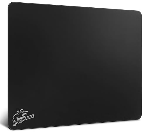 SIROOLAC 2.0 Gaming-Mauspad aus gehärtetem Glas,Für FPS-Spiele,Volldeckende Grundierung,Ätzverfahren,1,6 mm dünne Glasschicht,Neues Schießerlebnis(Schwarz,300mm*350mm)