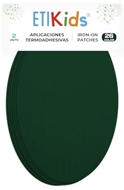2 Bottle Green Iron-On Fabric Repair Patches – Knee & Elbow Patches for Clothes, Trousers, Jackets, Sweaters & Shirts, 16 x 10 cm