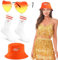 Lunettes de Soleil Cœur ave Aperol Chapeau Brodé de pêcheur Orange & Chaussettes Homme Femme(Gr.36-42), Costume Aperol Spritz, Accessoires Aperol pour Eté Soirées à Thème Carnaval Cocktail (orange)
