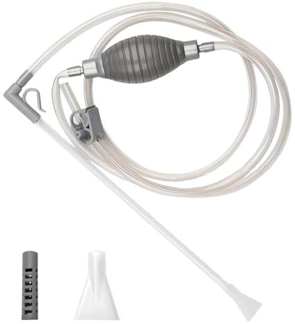 VZU 185 cm Mulmsauger Aquarium mit 2 Aufsätzen, spülkasten Reiniger mit Einstellbarer durchflussregelung, Aquarium Reinigungsset & Aquarium Sauger für Kies und Sand mit Schlauchventil