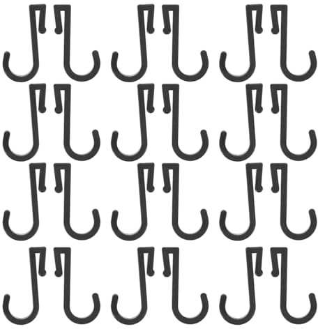Zerodeko Lot De 100 Crochets En S Plastique Plat Noir 1.57X0.71X0.16 Pouces Pour Organisation Maison Cuisine Salle De Bain Jardin Sans Perçage