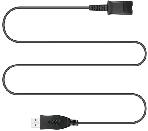 QD Headset-Adapter auf USB-Kabel, QD-Anschluss auf USB-A-Steckerkabel für Plantronics Quick Disconnect Wired Headset, kompatibel mit Computer, Laptop, PC, Desktop, Mac, UC, Skype, Lync, Softphone