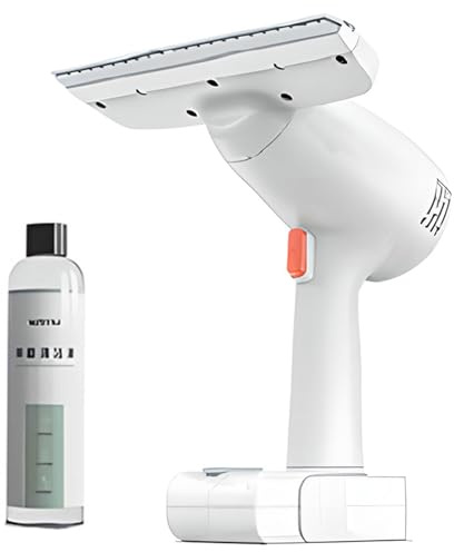 Nettoyeur de vitres portable 15 W avec réservoir de 0,1 l et autonomie de 30 minutes, fonctions d'aspiration et de raclage pour les surfaces en verre et lisses, design compact de 29,6 cm