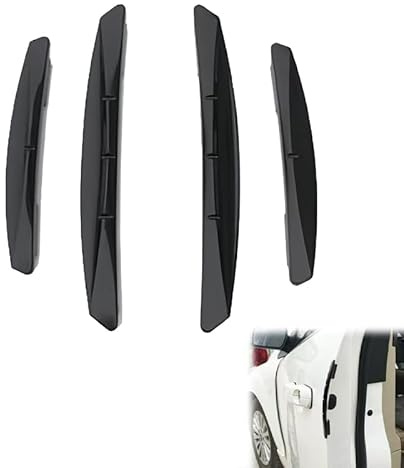 4 stycken bildörrkantskydd i gummi, repskyddande, dekorativa ränder, bildörr kantskydd, dörrskydd bil, universellt tillämpligt för de flesta fordon, hållbara och eleganta – perfekt för personbilar
