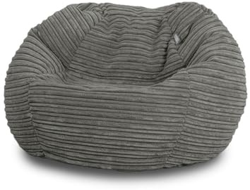 Bags of Beans Corduroy Kids Bean Bag Chair with Filling Included - Lightweight Comfortable Beanbag Seat - Machine Washable Childrens Beanbag Furniture for Girls & Boys - 67 x 48cm (Slate Grey)