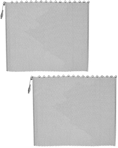 Luxshiny Lot de 2 Rideaux Pare-feu en Maille Métallique Ignifuge 61x53 Cm pour Cheminée à Bois, Écran de Poêle à Bois Suspendu, Barrière de Sécurité Décorative pour Protection Incendie