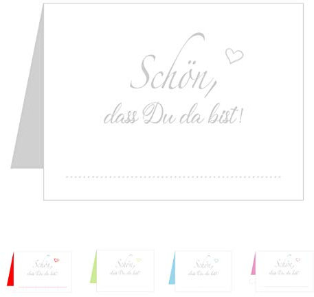 Edition Seidel Set 50 Premium Tischkarten Tischkärtchen Platzkarten Namenskarten Hochzeit - Geburtstag - Taufe - Kommunion - Konfirmation - Firmung - Jugendweihe - Goldene Hochzeit (Grau/Silber)