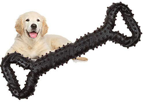 Atopo Giochi da Masticare Resistenti per Cani Grandi e Piccoli - 13 Pollici Forma dell'Osso Con Design Convesso - Giocattoli Duri Interattivi