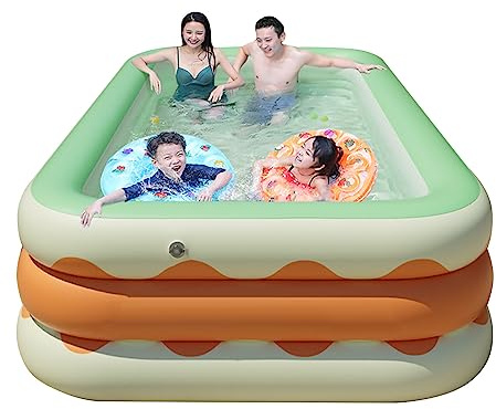 Uppblåsbar Pool, 3-lagers Förtjockad Familjepool för Småbarn, Utomhus, Trädgård, Bakgård, Sommarvattenfest (1,5 m)
