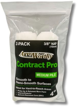 ARROWORTHY CONTRACT - Fundas para rodillo de 10,16 cm, 3/20.3 cm, paquete doble de pelo mediano
