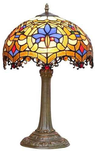 Bordslampa i Tiffany-stil Glasmålningslampa Antik lampa för sängbord Nattduksbord Sovrum Vardagsrum Hemmakontor Unikt Söt Accent Dekorationslampa Inklusive LED-lampa