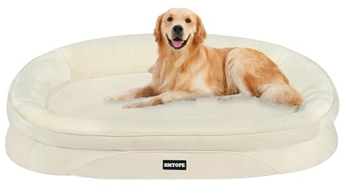 HMTOPE Lit orthopédique pour chien, canapé pour chien, coussin de traversin à quatre côtés, dessous antidérapant, panier pour chien, amovible et lavable, chiens de taille moyenne, grands chiens, 106 x