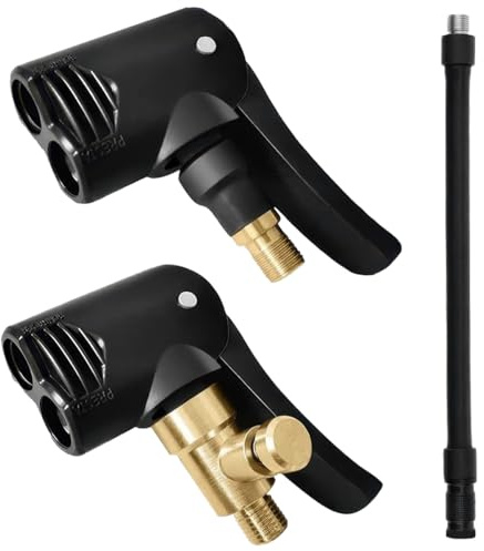 2 Piezas Adaptador de Válvula de Coche, Adaptador de Liberación Rápida de Latón Con Manguera Infladora, Universal Conector de Válvula De Neumático, Conector de Válvula de Inflado Adaptador para Coche