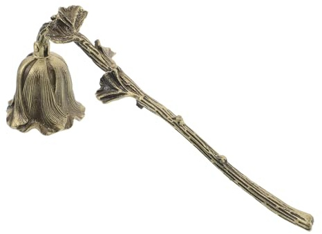 EPIGEIST Spegnicandela retrò a Forma di Fiore in Lega di Zinco, Artigianale con Manico, Previene Schizzi di Cera, Accessorio Decorativo per Natale e Feste