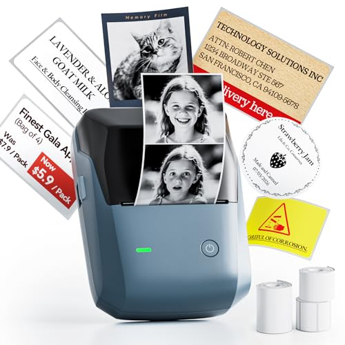 NIIMBOT B1 Pro 300DPI Thermal Label Maker – Grayscale & Red/Black Printing | Bluetooth & USB Connection, iOS/Android/PC Compatible, Versatile APP, 2-inch Sticker Printer for Small Businesses & Offices