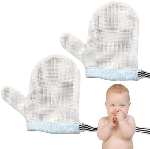 Barn-baby-handskar, barn-baby-vantar – tumskydd barnhandskar inga , babyhandskar, skyddshandskar, nageltugghandskar, bithandskar för barn från 6 till 18 månader