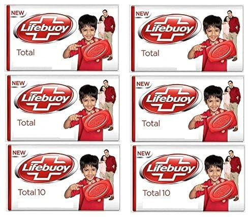 6 x Bars Of Lifebuoy Total Action Family Soap Bar Deep Cleansing Hand Body Soap