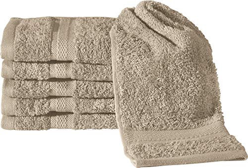 REDBEST Gästetuch 6er-Pack Chicago Taupe Größe 30x50 cm - saugstark, strapazierfähig, ideal für Reisen, Sport (weitere Farben)