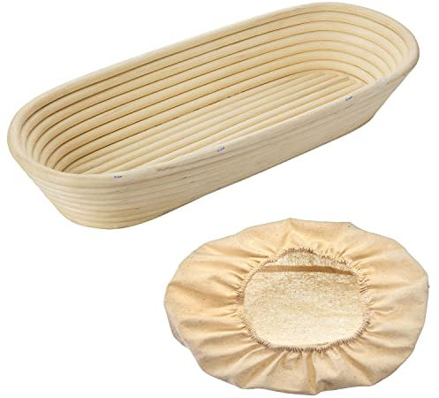 Westmark cestino di lievitazione, cestino di lievitazione ovale + coperture, midollino/cotone, beige chiaro/beige, 3202227B