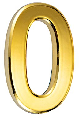 3in 3D Numero civico, numero civico ABS, numero civico autoadesivo, per porta, cassetta delle lettere, interno ed esterno, anticorrosione e antiruggine, resistente alle intemperie,7.5cm(Oro 0)
