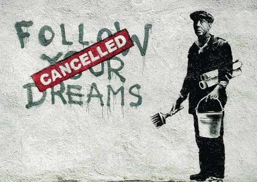 Lineo® Poster Follow Your Dreams Banksy Kunstdruck Wall-Art 60 x 42 cm Art Modern Bild Street Art Graffiti Wandposter Loft Wohnzimmer (Follow Your Dreams)