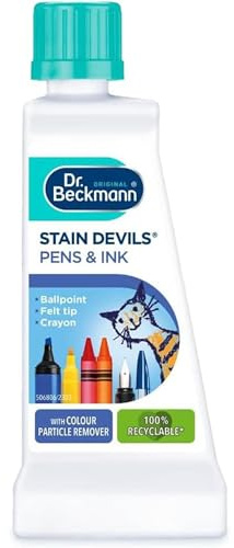 50ml Stain Devils Pen and Ink Stain Remover Fast Acting Formula Removes Ballpoint Ink Felt Tip Crayon and Marker Stains for Fabrics Carpets and Upholstery Home Laundry Use Spot Clean Treatment