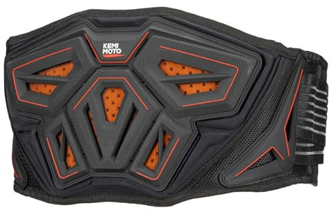 KEMIMOTO Nierengurt Motorrad Herren Damen, Windicht & Atmungsaktiv, Nierenschutz Schwarz Rot, Nierengurte mit stabile Struktur