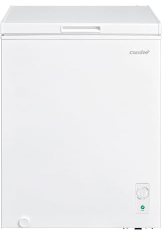 COMFEE' RCC146WH2UK(E) 143L Freestanding Chest Freezer with Temperature Control, 4 Star Freezer Rating, Suitable for Outbuildings, Garages and Sheds, White